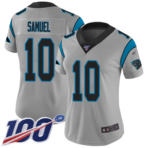 Carolina Panthers Limited Silver Women Curtis Samuel Jersey NFL Football 10 100th Season Inverted Legend